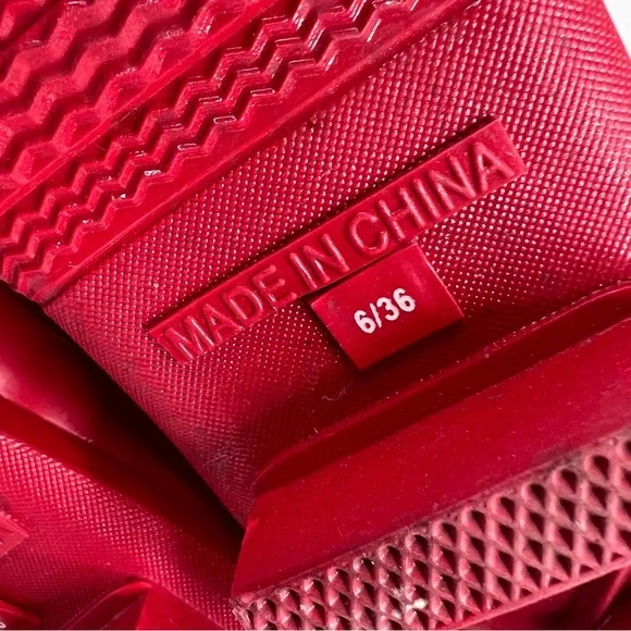 TALBOTS Women's Red Plaid Mid-Calf Rain Boots Size 6 Waterproof - Picture 9 of 9